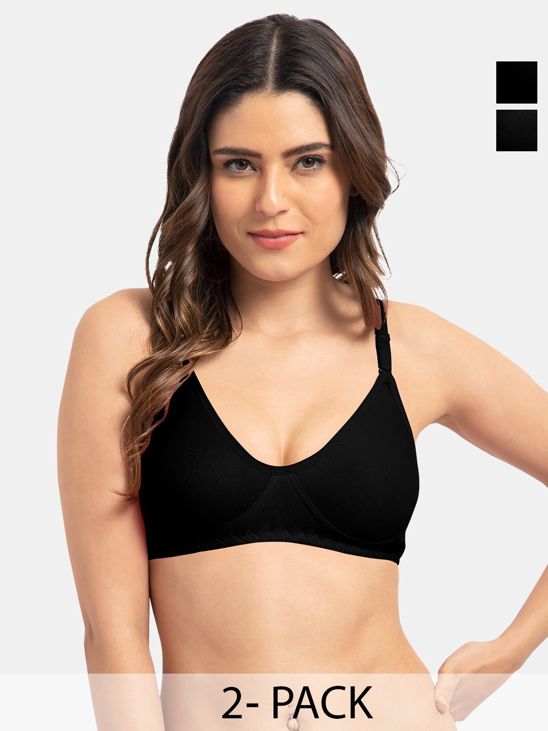 Tweens Pack Of 2 Full Coverage Non Padded Cotton T-shirt Bras- All Day Comfort, Black
Tweens Pack Of 2 Full Coverage Non Padded Cotton T-shirt Bras- All Day Comfort, Black