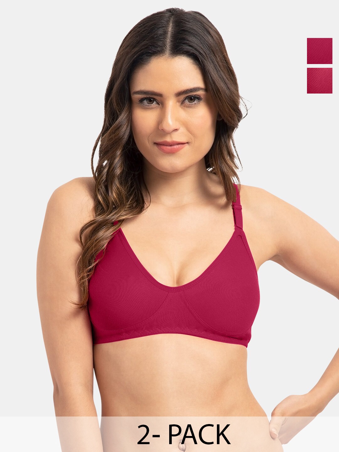 Tweens Pack Of 2 Full Coverage Non Padded Cotton T-shirt Bras- All Day Comfort, Burgundy
Tweens Pack Of 2 Full Coverage Non Padded Cotton T-shirt Bras- All Day Comfort, Burgundy