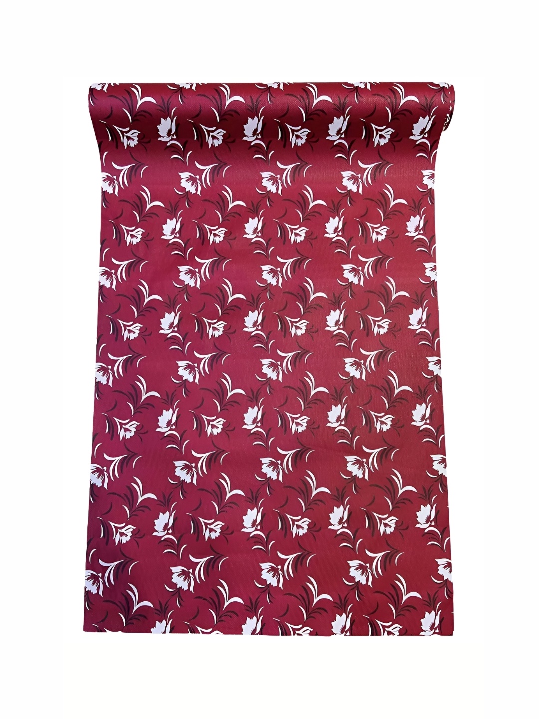Homerz White & Maroon Printed Regular Shelf Liner