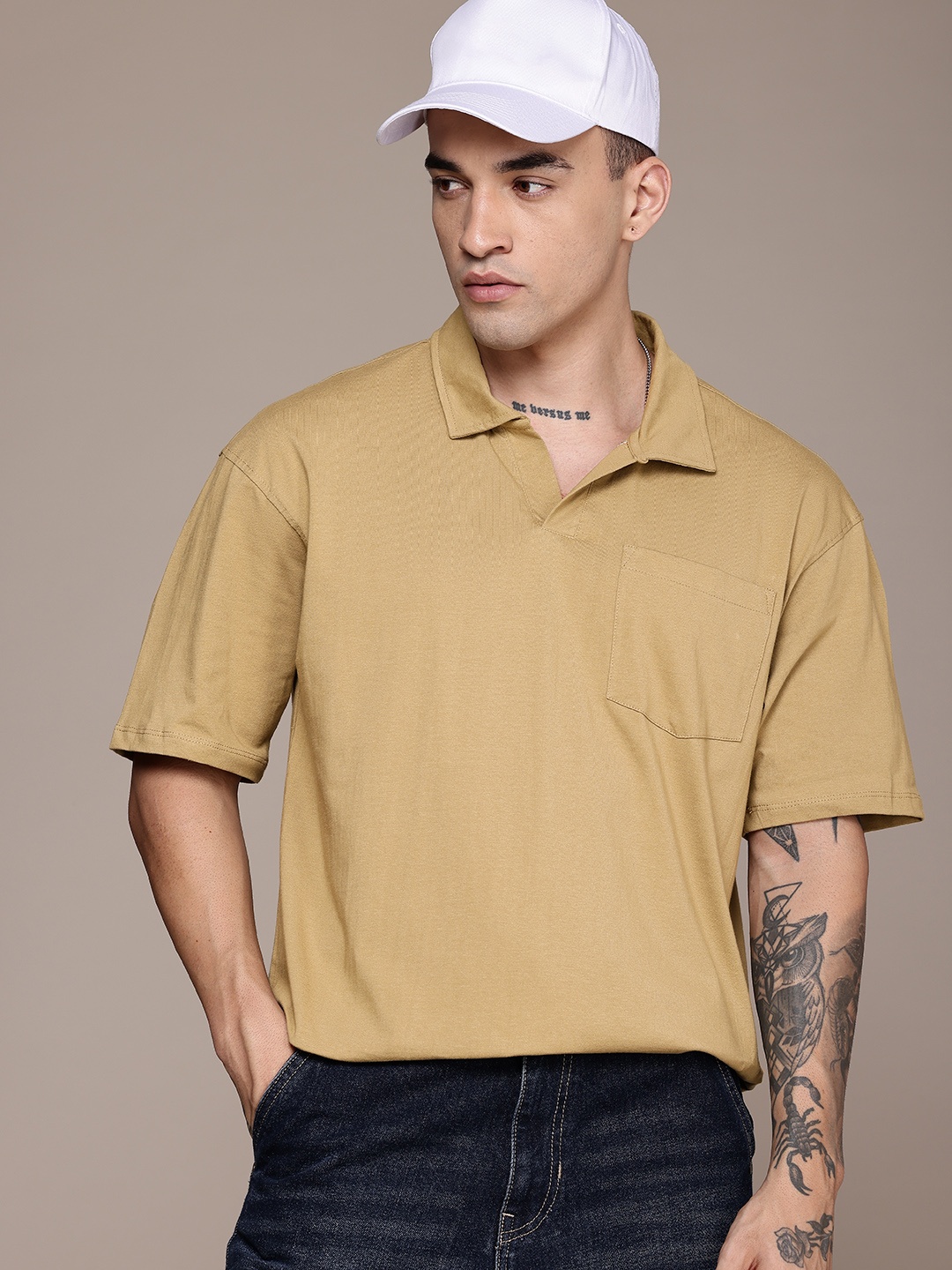 The Roadster Life Co. Polo Collar Drop-Shoulder Sleeves Pure Cotton Relaxed Fit T-shirt, Olive
The Roadster Life Co. Polo Collar Drop-Shoulder Sleeves Pure Cotton Relaxed Fit T-shirt, Olive