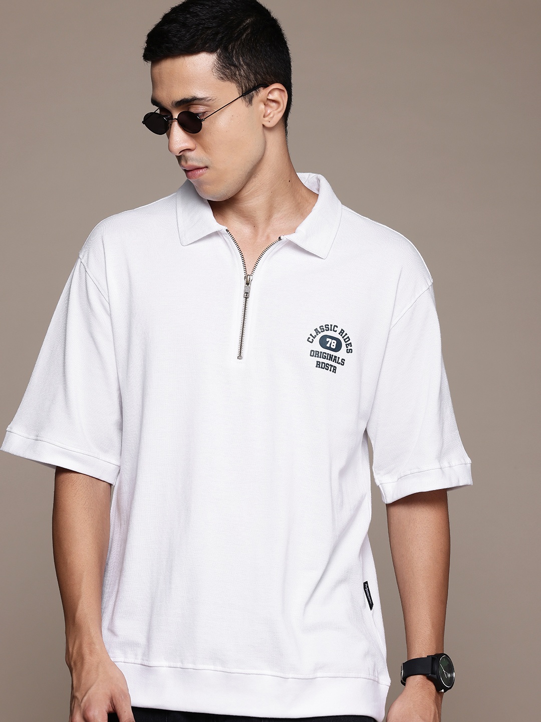 The Roadster Lifestyle Co. Polo Collar Drop-Shoulder Sleeves Pure Cotton T-shirt, White
The Roadster Lifestyle Co. Polo Collar Drop-Shoulder Sleeves Pure Cotton T-shirt, White