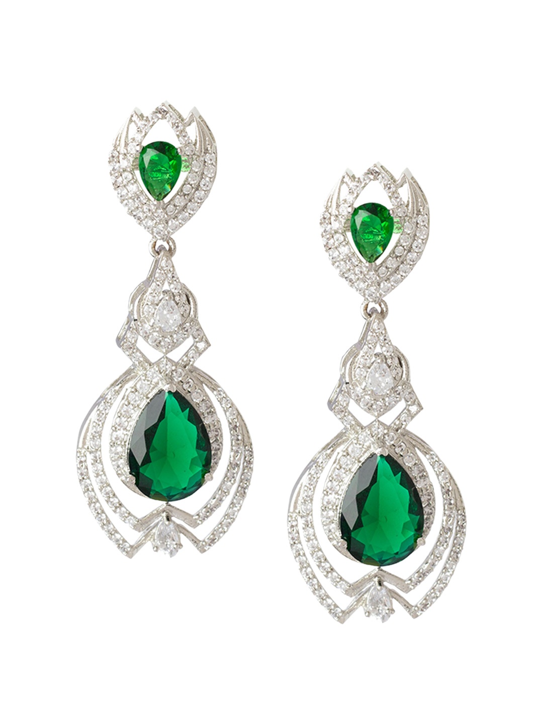 Vivinia by Vidhi Contemporary Drop Earrings, Green