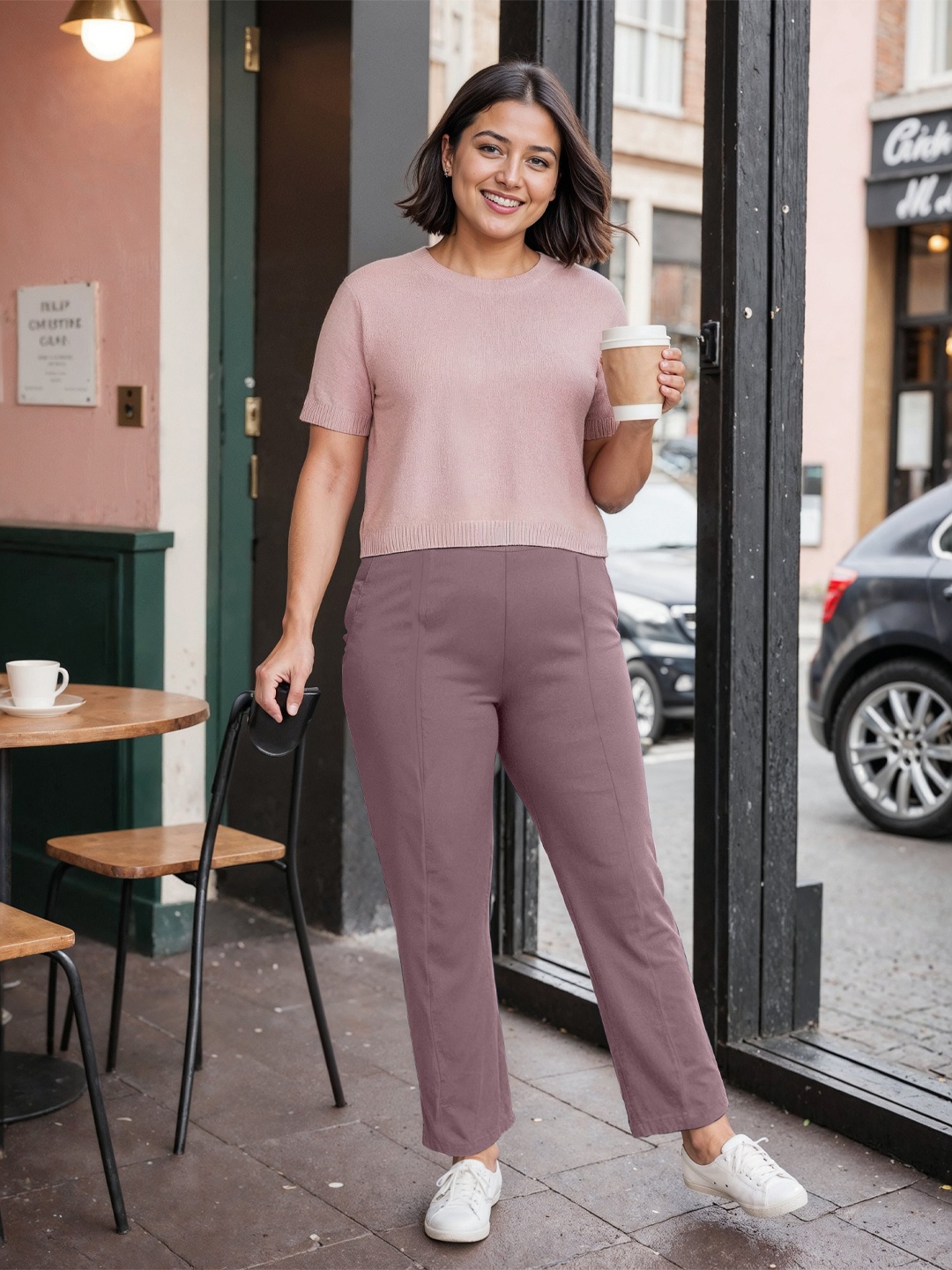 Blissclub Women Tailored Straight Fit High-Rise Wrinkle Free Trousers, Lavender
Blissclub Women Tailored Straight Fit High-Rise Wrinkle Free Trousers, Lavender