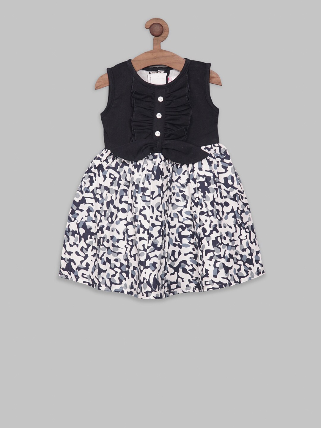 BAESD Floral Print Fit & Flare Dress, Navy blue