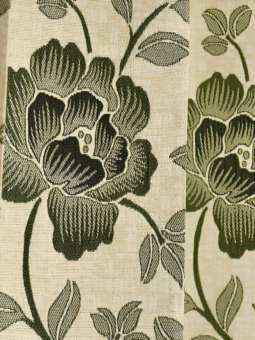 Galaxy Home Decor Green Set of 3 Floral Room Darkening Long Door Curtain