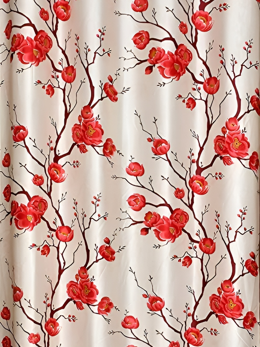 Galaxy Home Decor Maroon Set of 4 Floral Room Darkening Door Curtain