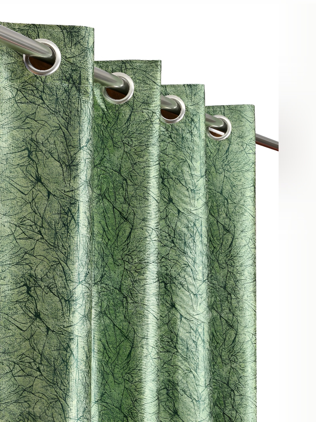 Galaxy Home Decor Green Set of 3 Floral Room Darkening Door Curtain