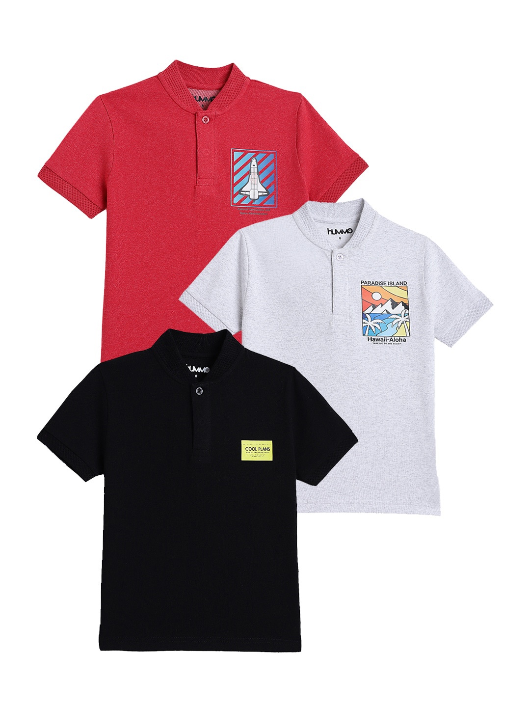 Anthrilo Boys Pack Of 3 Cotton Mandarin Collar Short Sleeves Applique Casual T-shirts, Red
Anthrilo Boys Pack Of 3 Cotton Mandarin Collar Short Sleeves Applique Casual T-shirts, Red