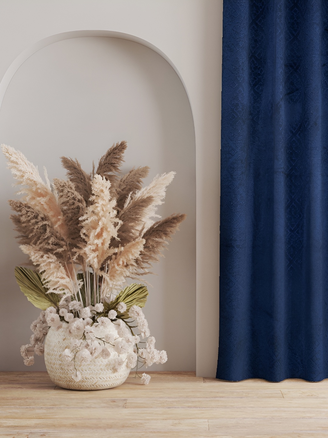 Galaxy Home Decor Blue Floral Room Darkening Window Curtain