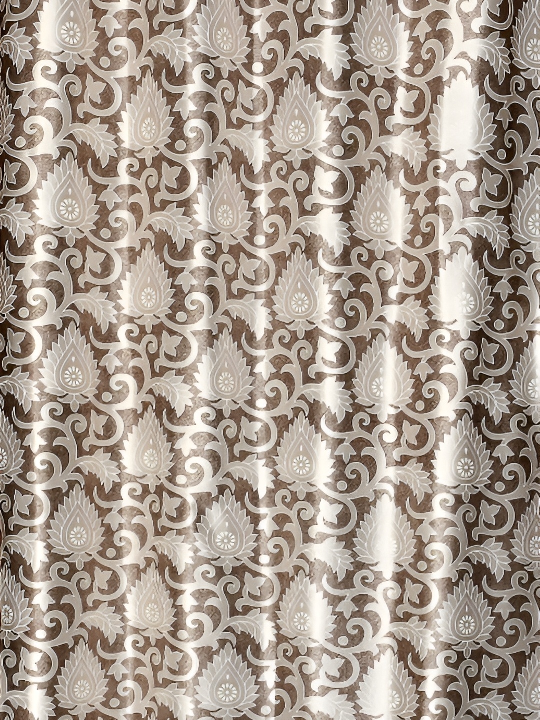 Galaxy Home Decor Brown Set of 3 Floral Room Darkening Window Curtain