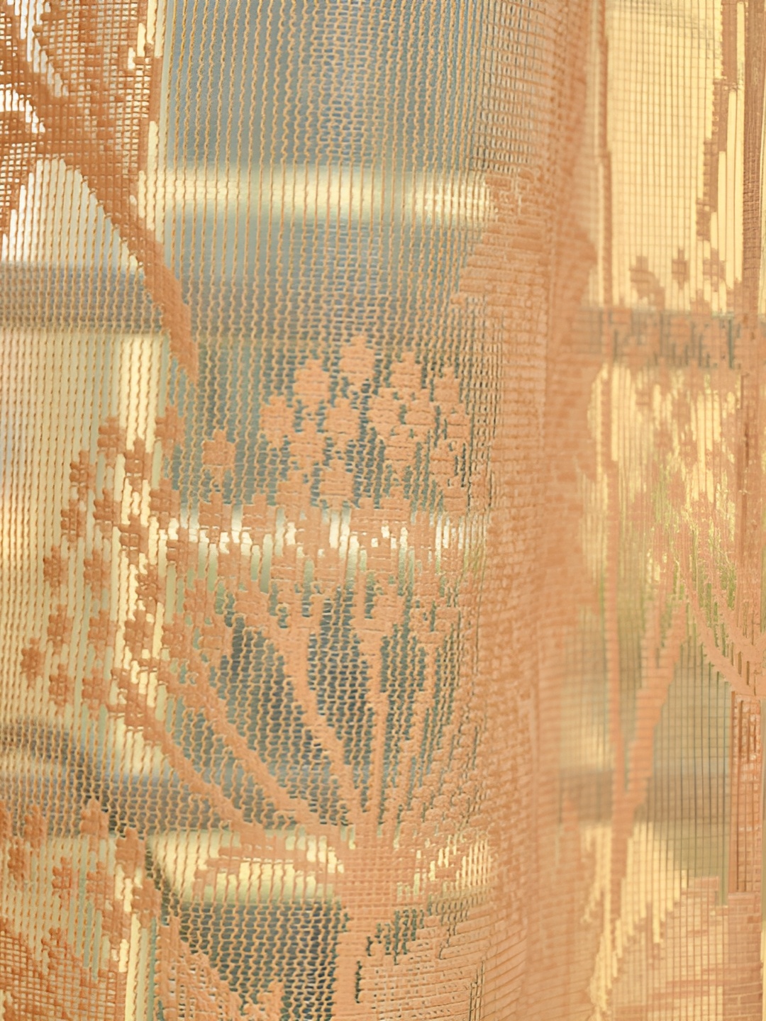 Galaxy Home Decor Gold-Toned Set of 3 Floral Room Darkening Long Door Curtain
