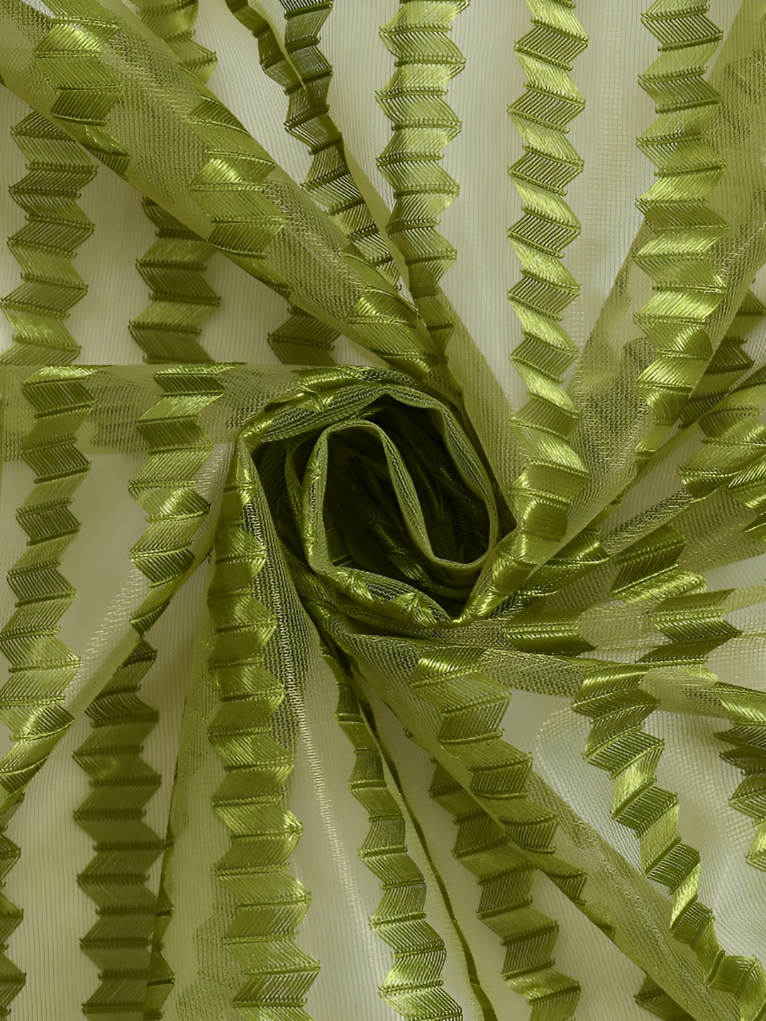 Galaxy Home Decor Green Set of 3 Floral Room Darkening Window Curtain