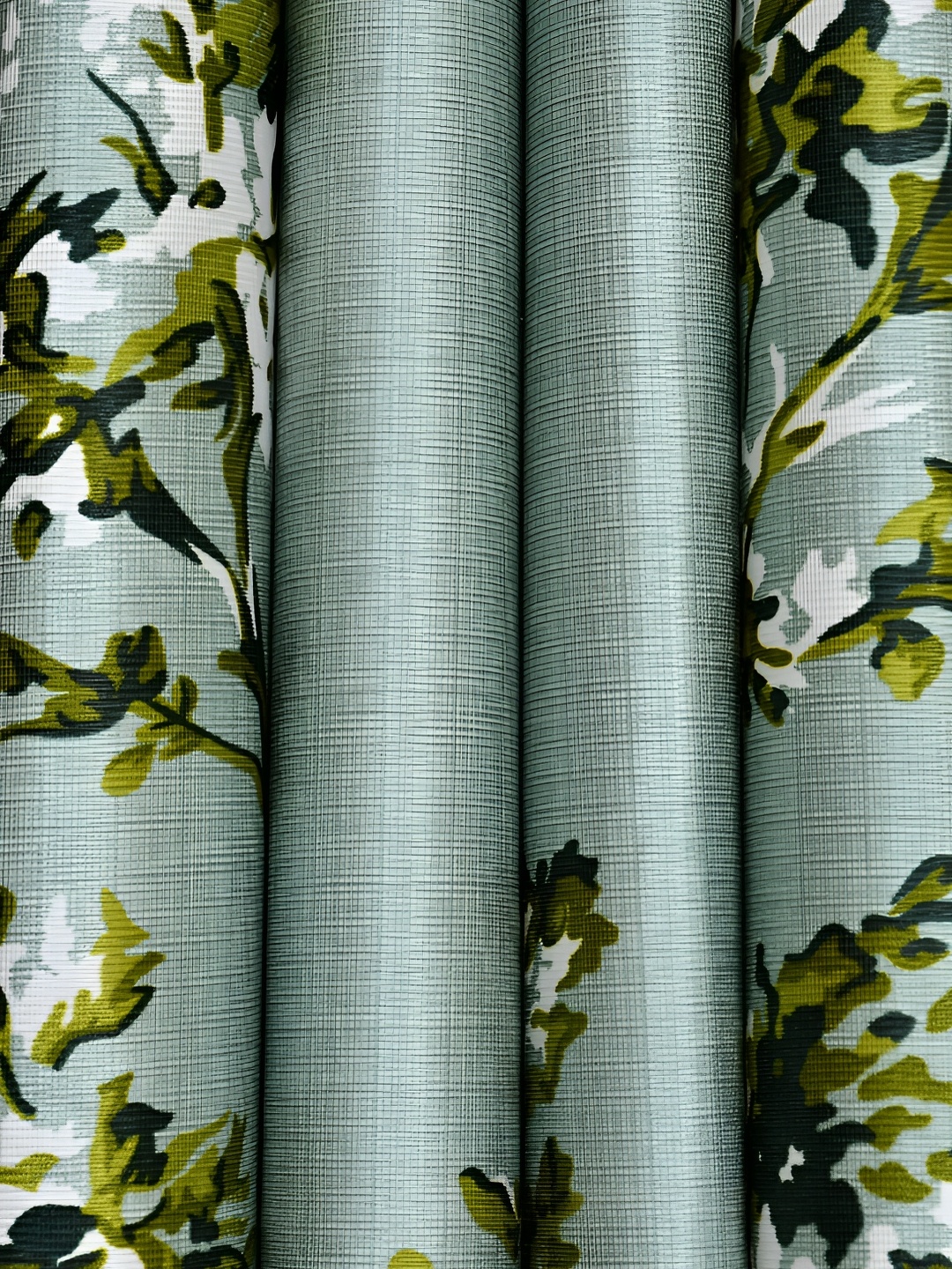 Galaxy Home Decor Green Set of 2 Floral Room Darkening Long Door Curtain