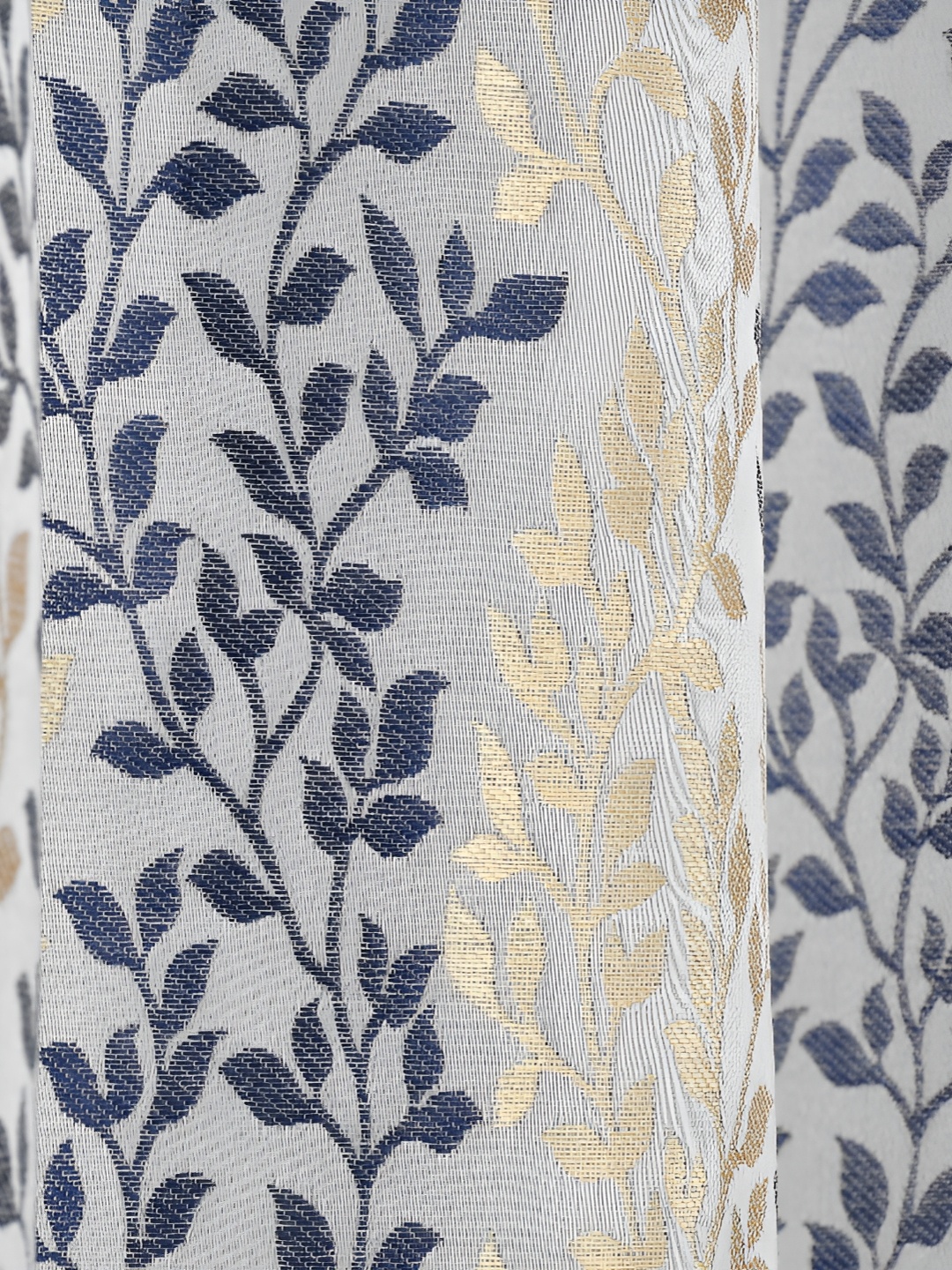 Galaxy Home Decor Blue Set of 3 Floral Room Darkening Window Curtain