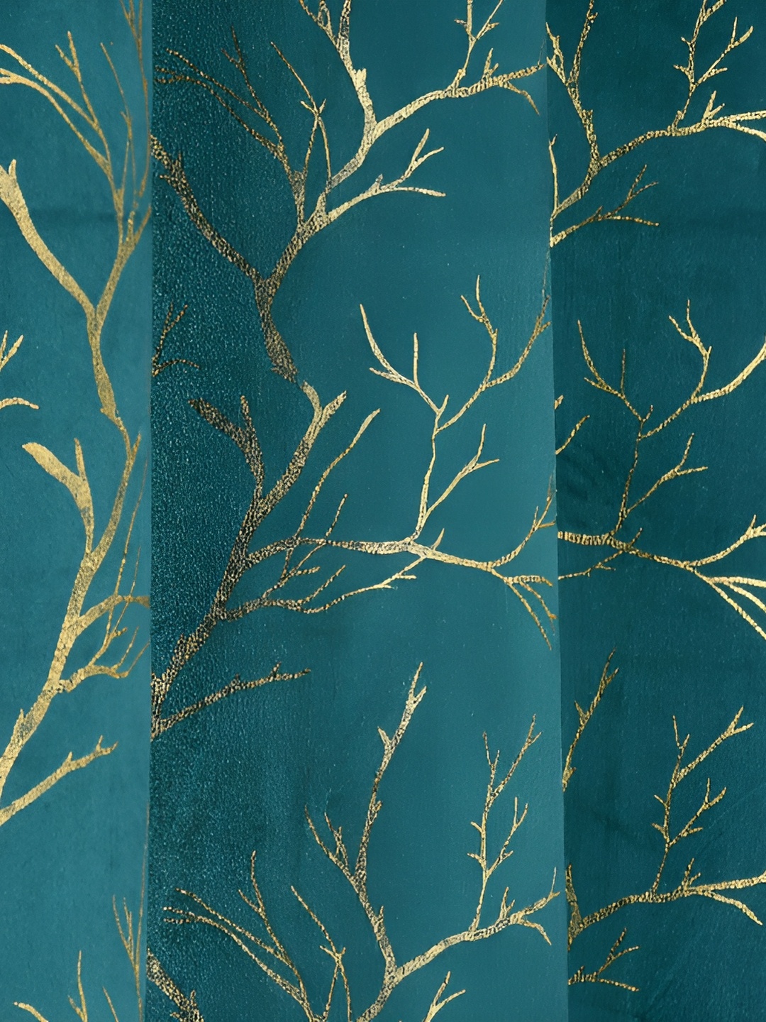 Galaxy Home Decor Turquoise Blue Floral Room Darkening Window Curtain
