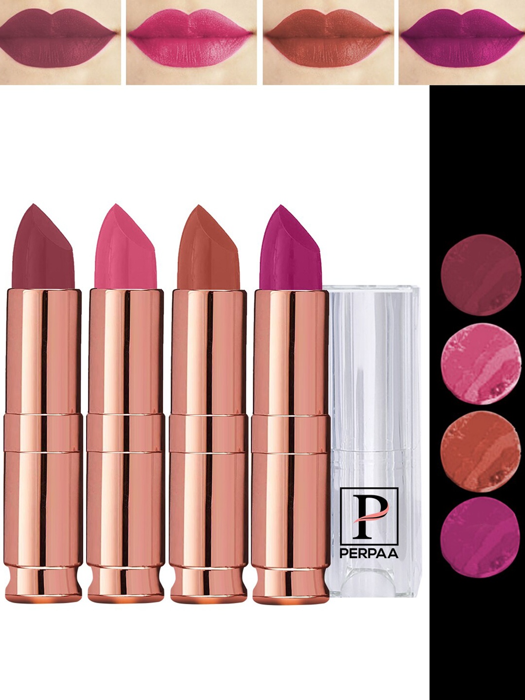 PERPAA Antique Set Of 4 Velvet Matte Lipstick - 3.5g Each - Magenta-Pink-Nude-Mauve
PERPAA Antique Set Of 4 Velvet Matte Lipstick - 3.5g Each - Magenta-Pink-Nude-Mauve