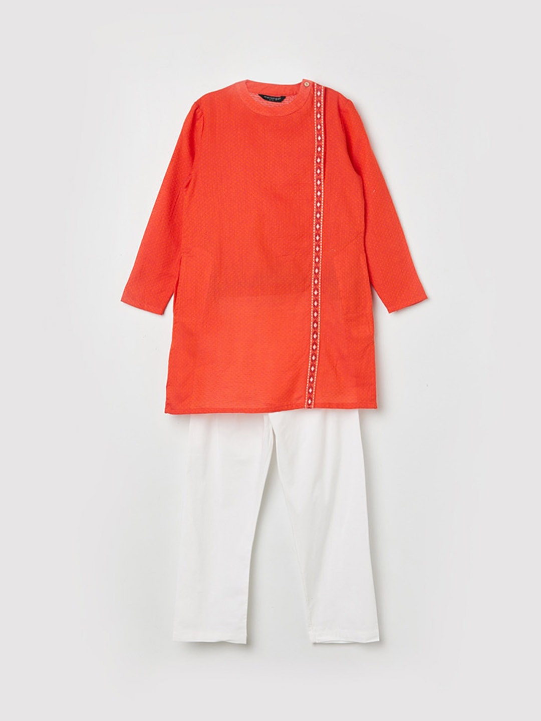 Melange by Lifestyle Boys Regular Thread Work Pure Cotton Kurta with Pyjamas, Orange
Melange by Lifestyle Boys Regular Thread Work Pure Cotton Kurta with Pyjamas, Orange