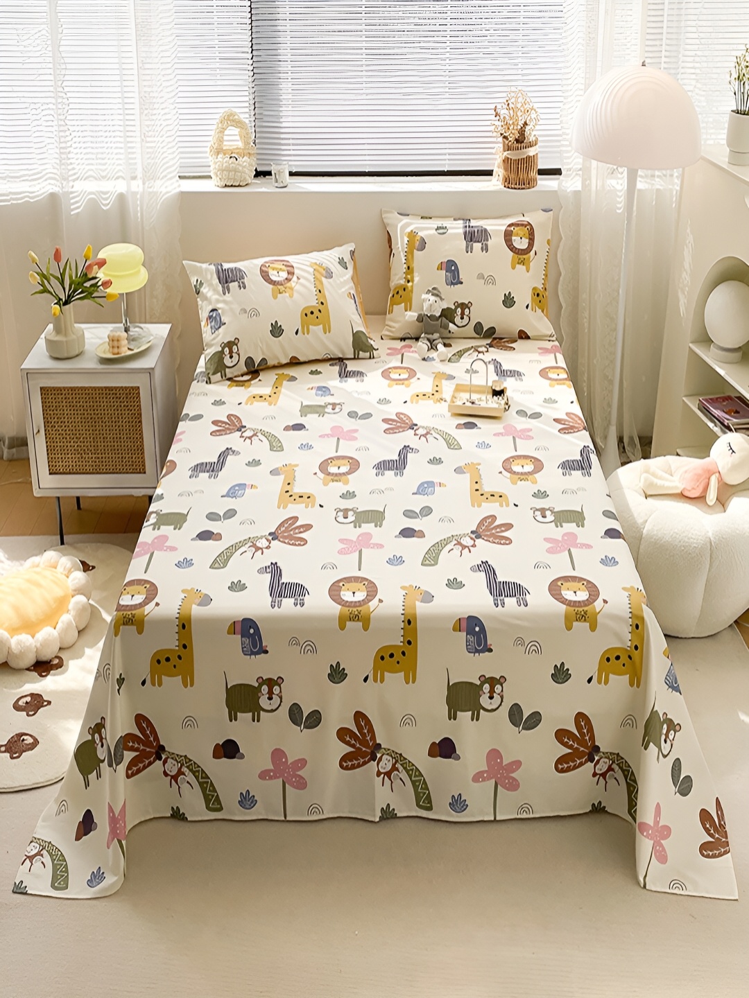 JC HOME White & Yellow Graphic Cotton 200 TC Single Bedsheet With 1 Pillow Cover
JC HOME White & Yellow Graphic Cotton 200 TC Single Bedsheet With 1 Pillow Cover