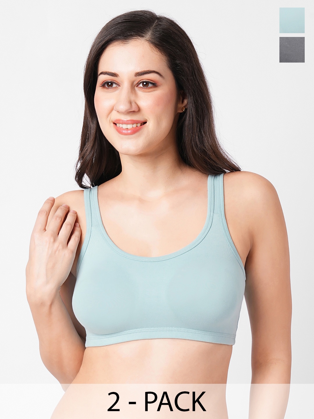 Planetinner Pack Of 2 Full Coverage Rapid-Dry Cotton Workout Bras With All Day Comfort, Blue
Planetinner Pack Of 2 Full Coverage Rapid-Dry Cotton Workout Bras With All Day Comfort, Blue