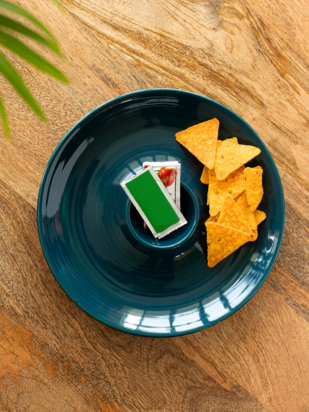 ExclusiveLane Teal Forest Hand Glazed Ceramic Microwave Safe Chip N Dip Serving Platter
ExclusiveLane Teal Forest Hand Glazed Ceramic Microwave Safe Chip N Dip Serving Platter