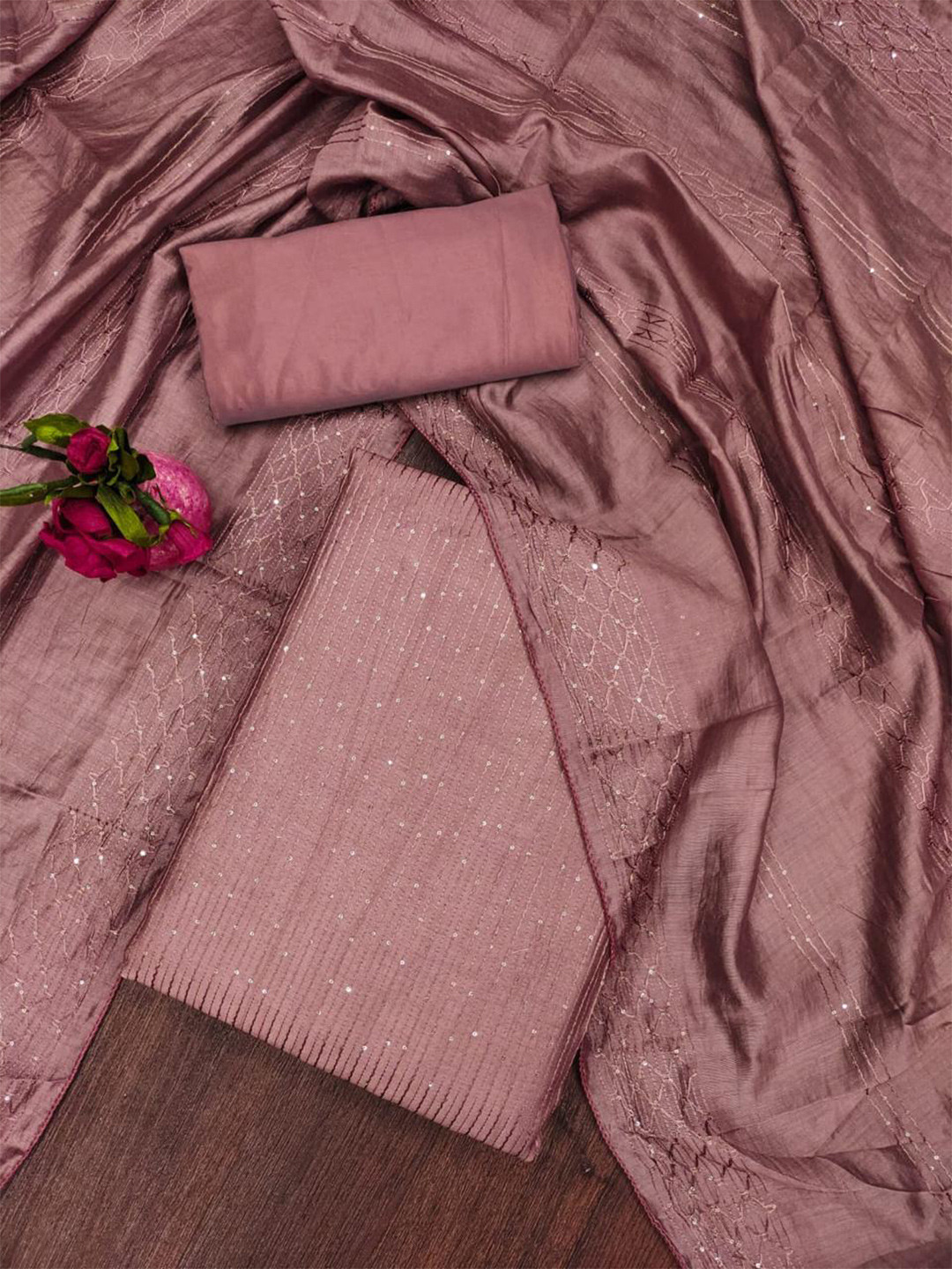 ZEEPKART Embellished Sequinned Unstitched Dress Material, Brown
ZEEPKART Embellished Sequinned Unstitched Dress Material, Brown