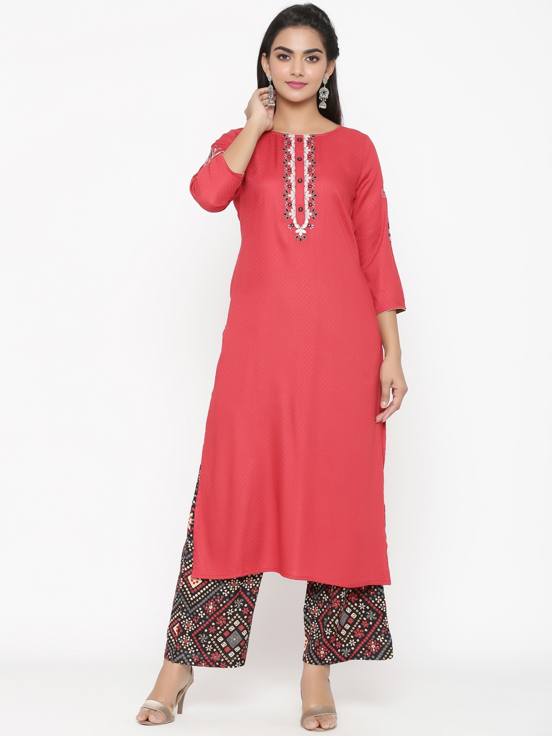all about you Ethnic Motifs Embroidered Regular Thread Work Straight Kurta with Palazzo, Red
all about you Ethnic Motifs Embroidered Regular Thread Work Straight Kurta with Palazzo, Red