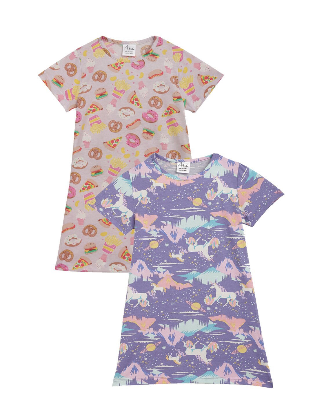 Anthrilo Girls Pack Of 2 Conversational Printed Pure Cotton T-shirt Nightdress, Beige
Anthrilo Girls Pack Of 2 Conversational Printed Pure Cotton T-shirt Nightdress, Beige