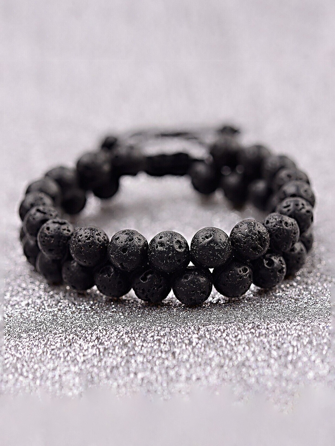 MEENAZ Men Stainless Steel Silver-Plated Artificial Beads Beaded Wraparound Bracelet, Black
MEENAZ Men Stainless Steel Silver-Plated Artificial Beads Beaded Wraparound Bracelet, Black