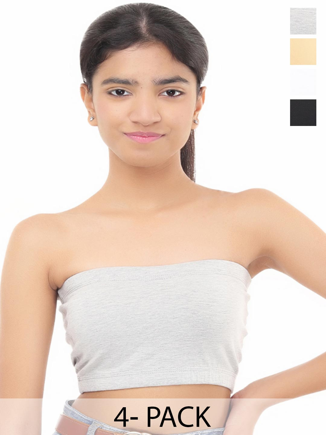 GOCHIKKO Pack Of 4 Medium Coverage Anti Odour Cotton Bandeau Bra With All Day Comfort, White
GOCHIKKO Pack Of 4 Medium Coverage Anti Odour Cotton Bandeau Bra With All Day Comfort, White