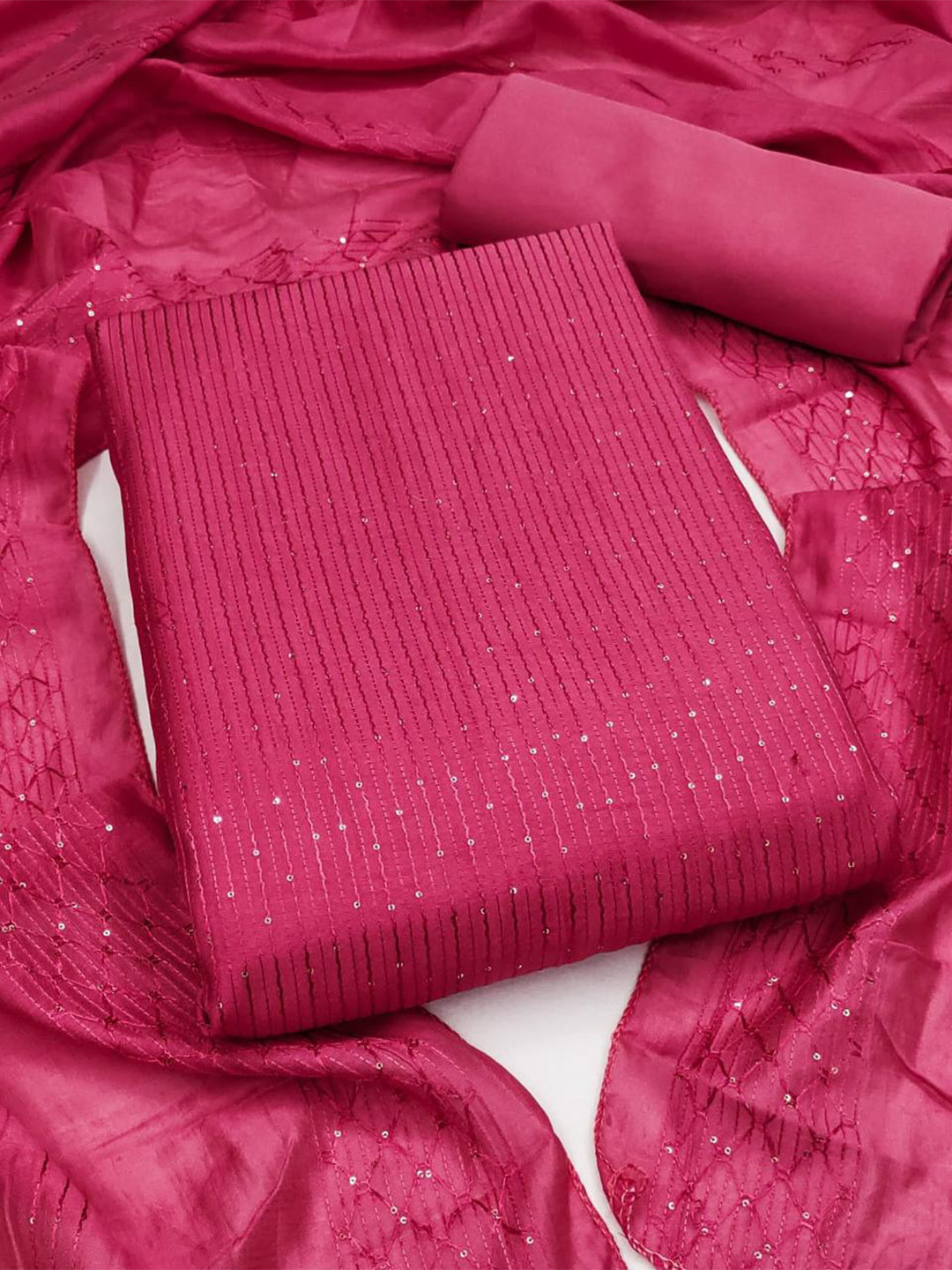 mimi design Ethnic Motifs Embroidered Sequinned Unstitched Dress Material, Pink
mimi design Ethnic Motifs Embroidered Sequinned Unstitched Dress Material, Pink