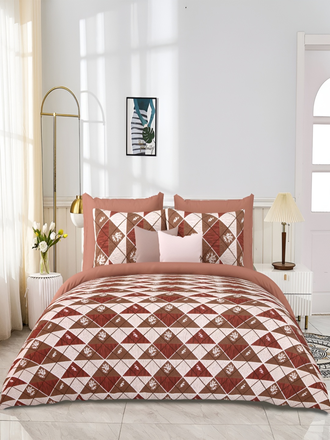 JAIPUR PRIME Maroon & White Geometric Cotton 300 TC King Bedsheet with 2 Pillow Covers
JAIPUR PRIME Maroon & White Geometric Cotton 300 TC King Bedsheet with 2 Pillow Covers
