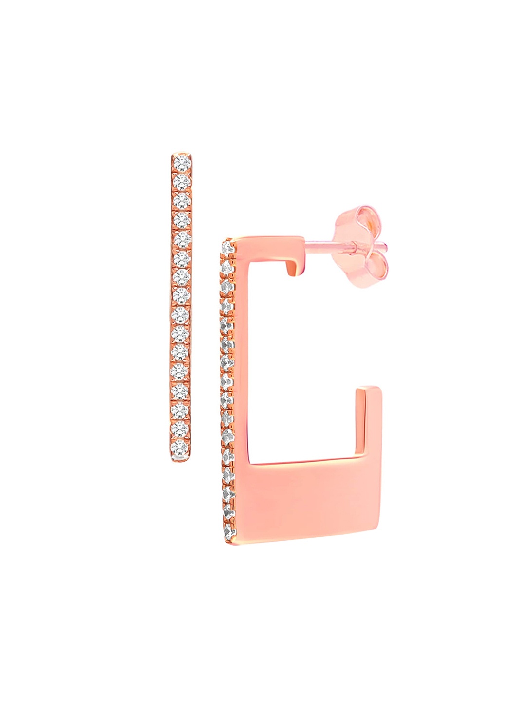 LeCalla 925 Sterling Silver Rose Gold-Plated Cubic Zirconia Studded Half Hoop Earrings
LeCalla 925 Sterling Silver Rose Gold-Plated Cubic Zirconia Studded Half Hoop Earrings