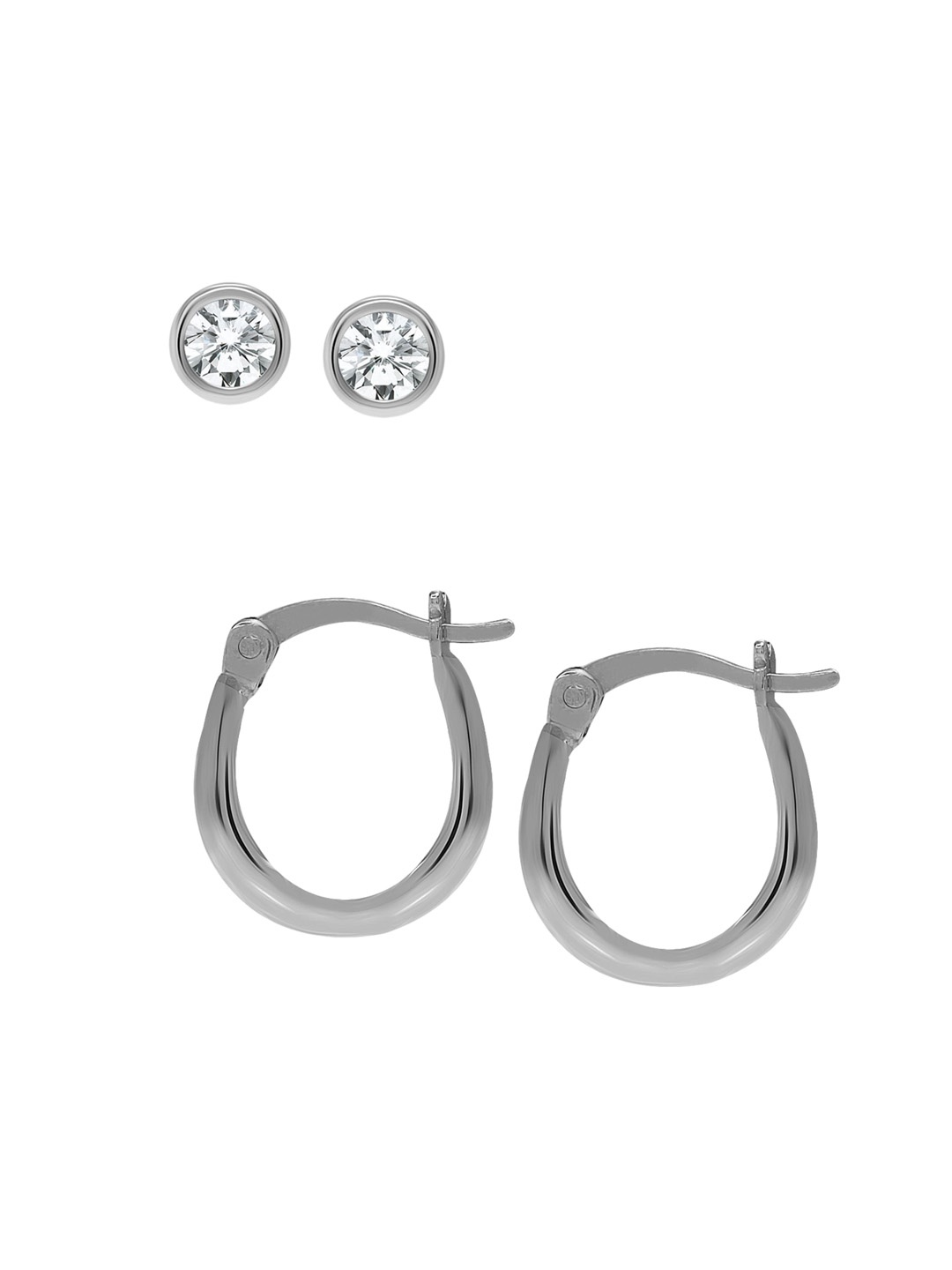LeCalla Set Of 2 Rhodium-Plated 925 Sterling Silver Cubic Zirconia Studded Studs Earrings
LeCalla Set Of 2 Rhodium-Plated 925 Sterling Silver Cubic Zirconia Studded Studs Earrings