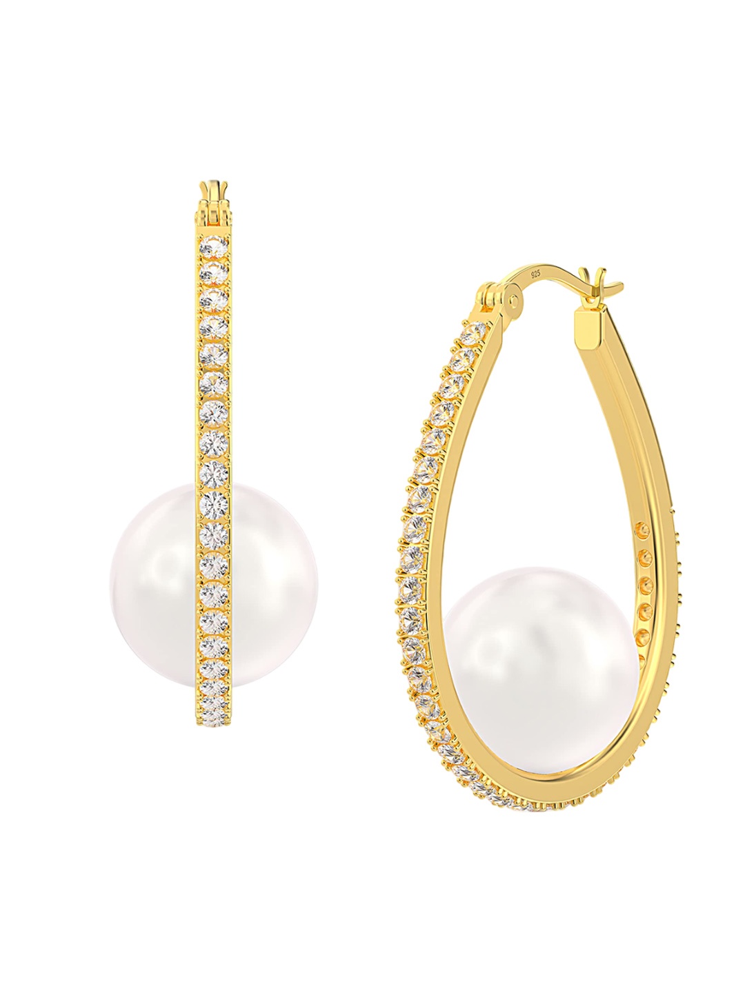 LeCalla Gold-Plated Cubic Zirconia-Studded & Beaded 925 Sterling Silver Hoop Earrings
LeCalla Gold-Plated Cubic Zirconia-Studded & Beaded 925 Sterling Silver Hoop Earrings