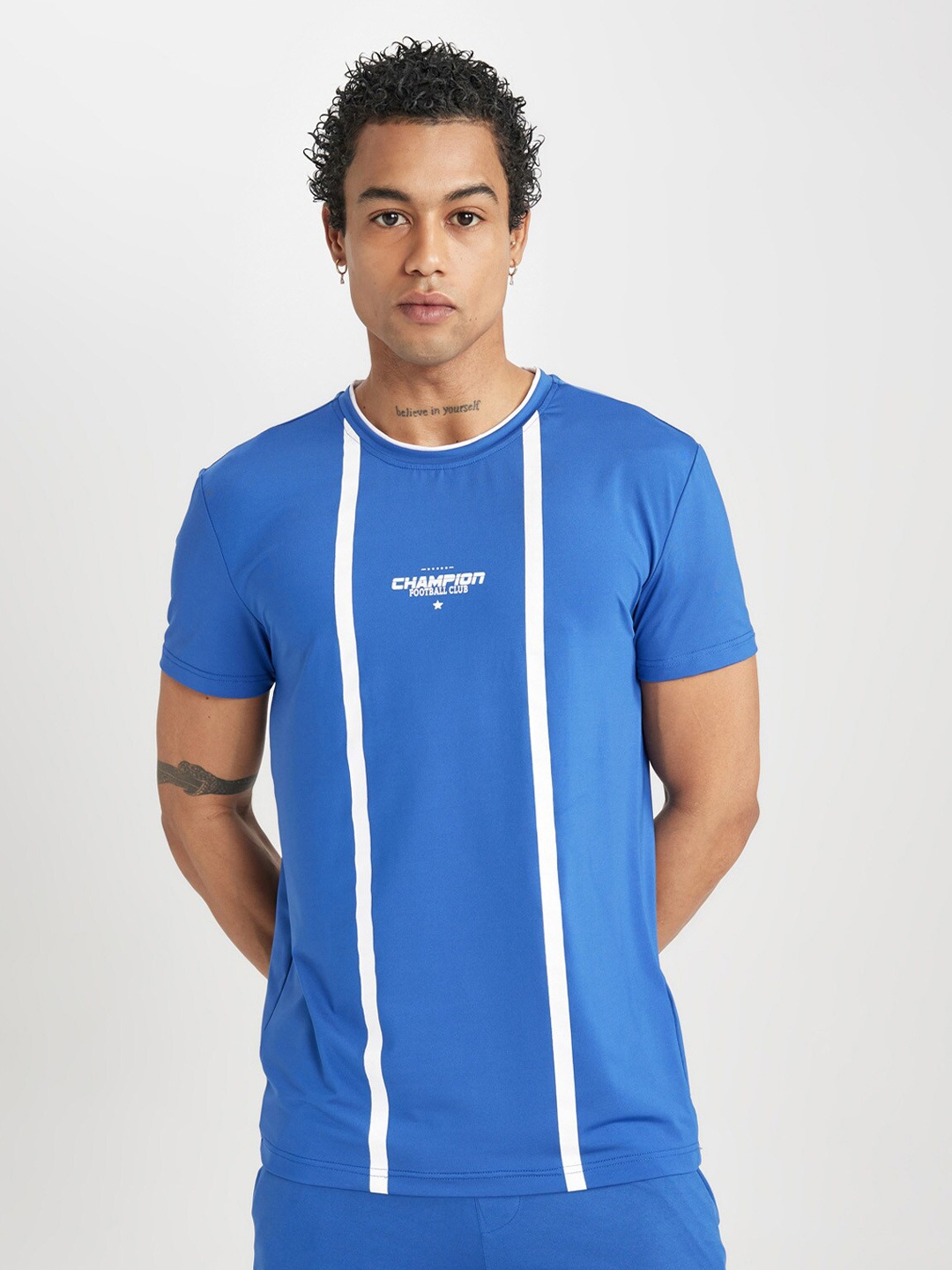 DeFacto Round Neck Short Sleeves T-shirt, Blue