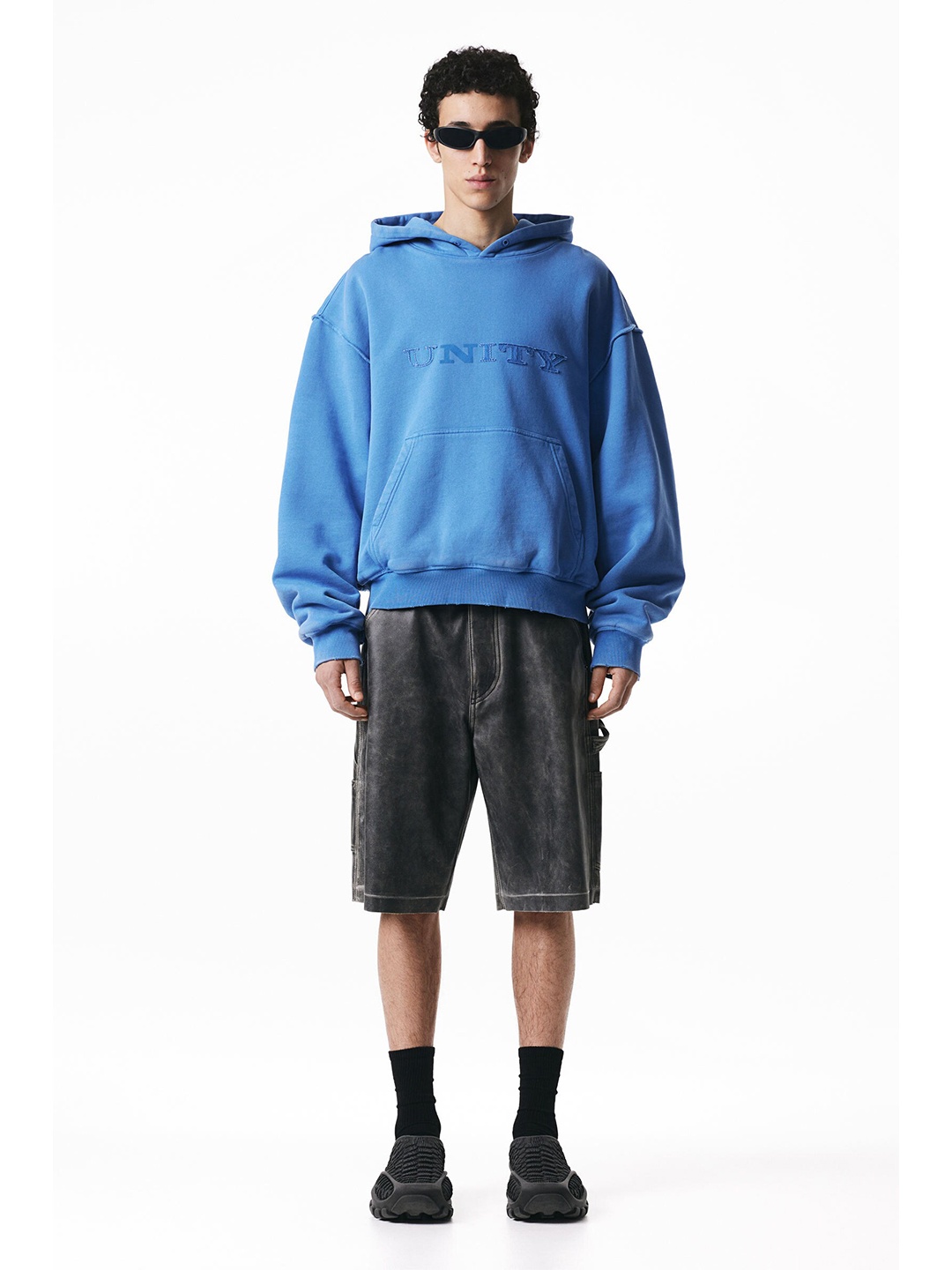 H&M Cotton Reversible Hoodie, Blue