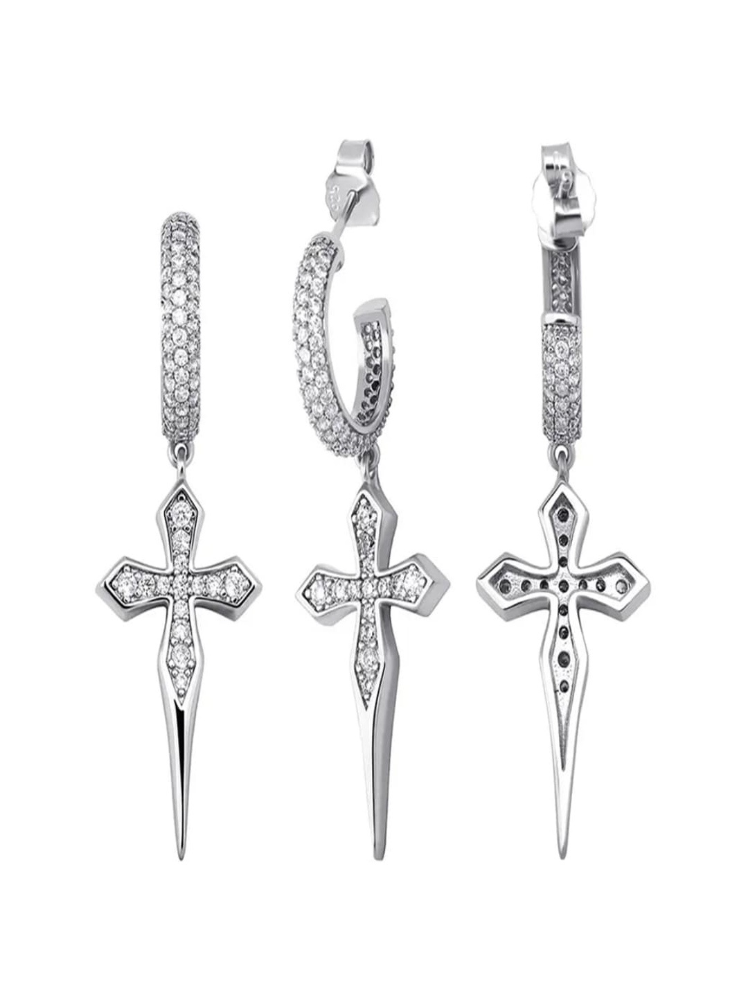 Drip Project Rhodium-Plated Cubic Zirconia-Studded Contemporary Drop Earrings, Silver
Drip Project Rhodium-Plated Cubic Zirconia-Studded Contemporary Drop Earrings, Silver