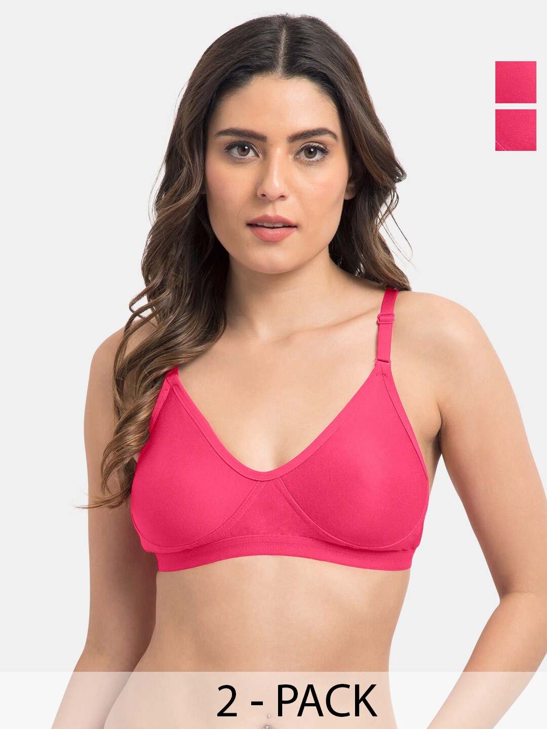 Tweens Pack of 2 Full Coverage Non Padded Cotton T-shirt Bra With All Day Comfort, Pink
Tweens Pack of 2 Full Coverage Non Padded Cotton T-shirt Bra With All Day Comfort, Pink