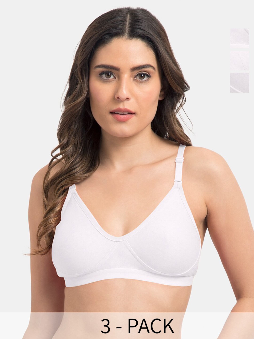 Tweens Pack of 3 Full Coverage Non Padded Cotton T-shirt Bra With All Day Comfort, White
Tweens Pack of 3 Full Coverage Non Padded Cotton T-shirt Bra With All Day Comfort, White