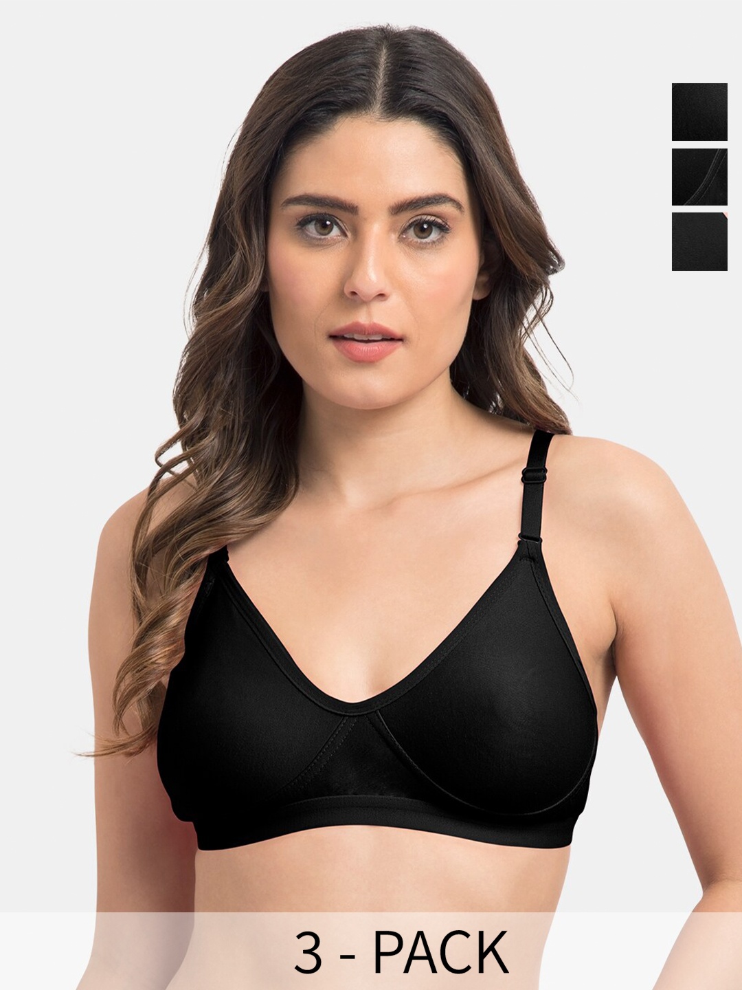 Tweens Pack of 3 Full Coverage Non-Padded Cotton T-shirt Bras With All Day Comfort, Black
Tweens Pack of 3 Full Coverage Non-Padded Cotton T-shirt Bras With All Day Comfort, Black