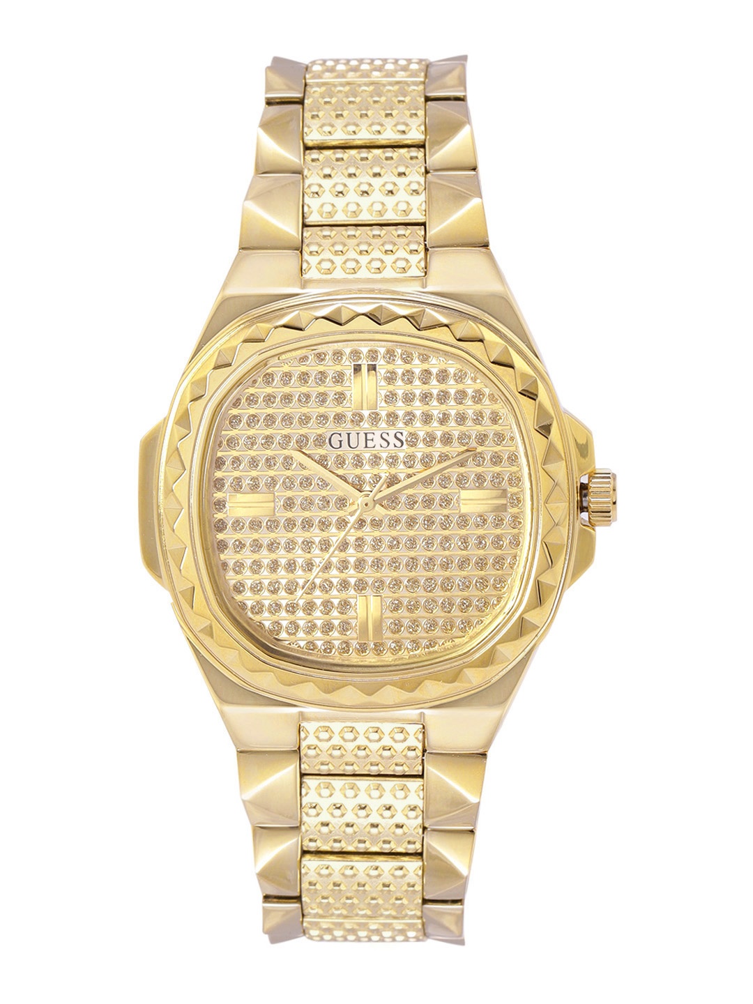 GUESS Women Embellished Bracelet Style Straps Rebellious Analogue Watch- GW0601L1, Gold
GUESS Women Embellished Bracelet Style Straps Rebellious Analogue Watch- GW0601L1, Gold