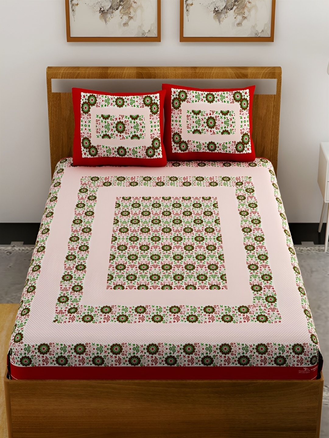 UNIQCHOICE Red & Green Floral Printed Cotton 120 TC Queen Bedsheet With 2 Pillow Covers
UNIQCHOICE Red & Green Floral Printed Cotton 120 TC Queen Bedsheet With 2 Pillow Covers