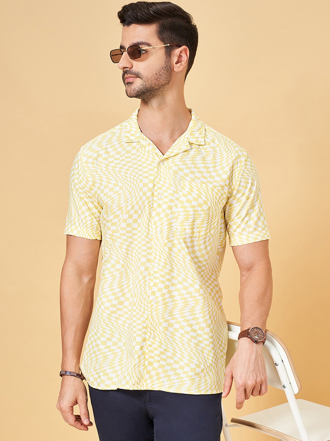 BYFORD by Pantaloons Printed Cotton Spread Collar Short Sleeves Opaque Casual Shirt, Yellow
BYFORD by Pantaloons Printed Cotton Spread Collar Short Sleeves Opaque Casual Shirt, Yellow