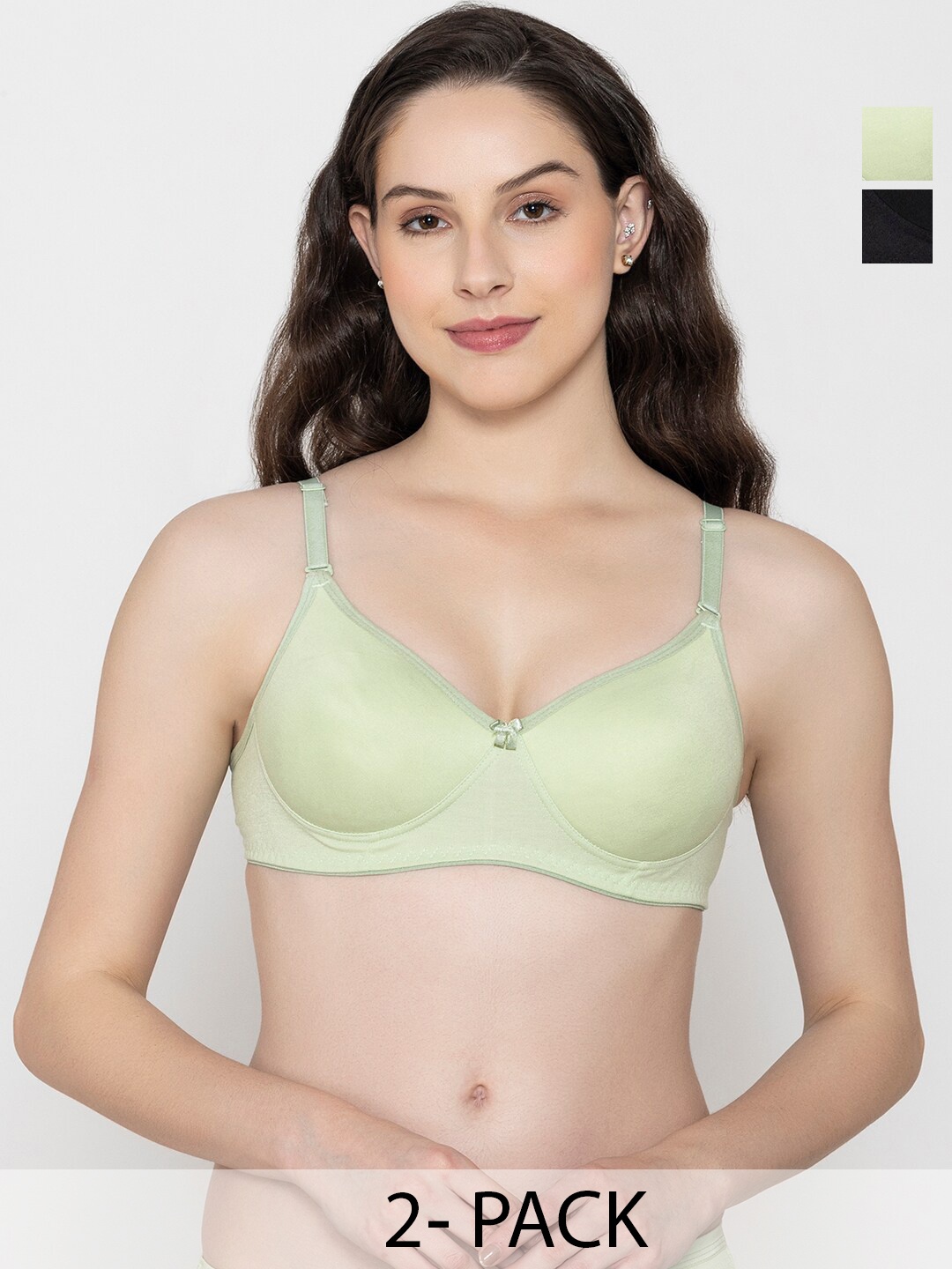 FUNAHME Pack Of 2 Full Coverage Lightly Padded Cotton T-shirt Bras With All Day Comfort, Lime green
FUNAHME Pack Of 2 Full Coverage Lightly Padded Cotton T-shirt Bras With All Day Comfort, Lime green