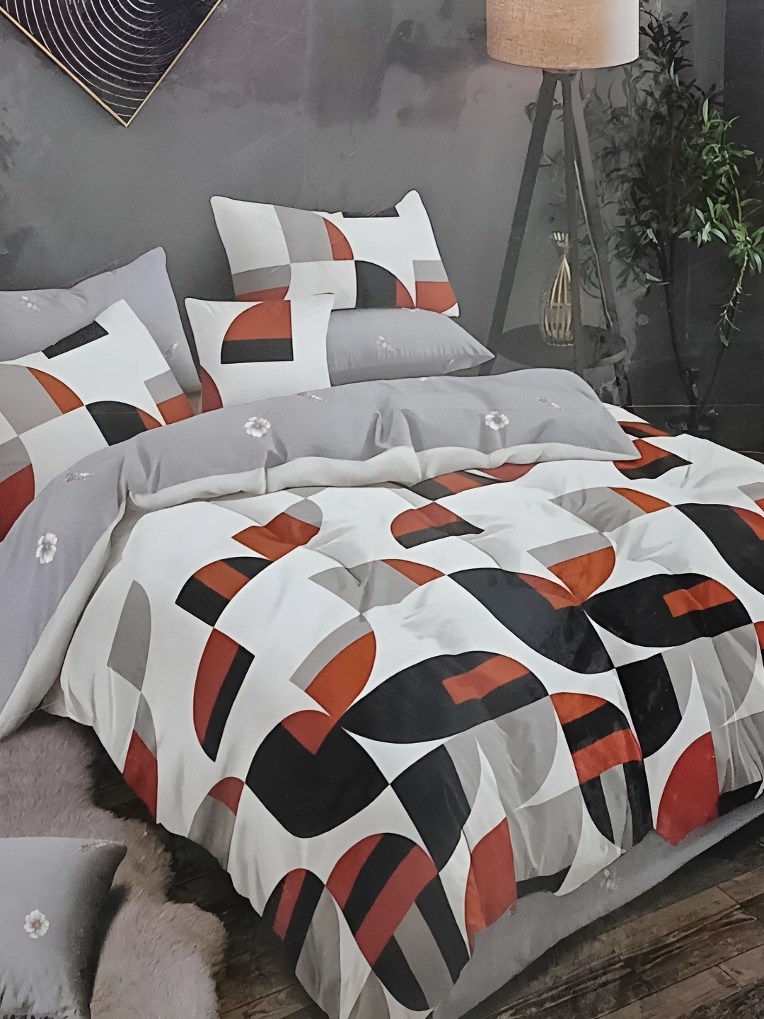 Signature White & Red Geometric 160 TC King Bedsheet with 2 Pillow Covers
Signature White & Red Geometric 160 TC King Bedsheet with 2 Pillow Covers