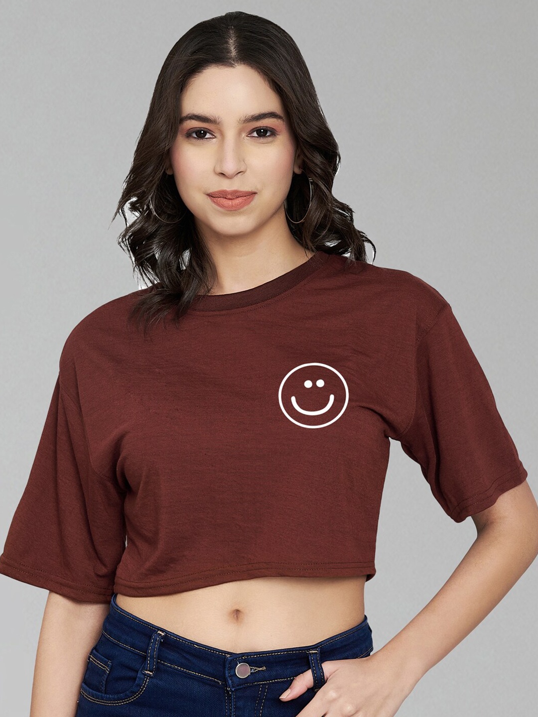 Trend Level Printed Round Neck Drop-Shoulder Sleeves Cotton Crop Boxy T-shirt, Brown
Trend Level Printed Round Neck Drop-Shoulder Sleeves Cotton Crop Boxy T-shirt, Brown