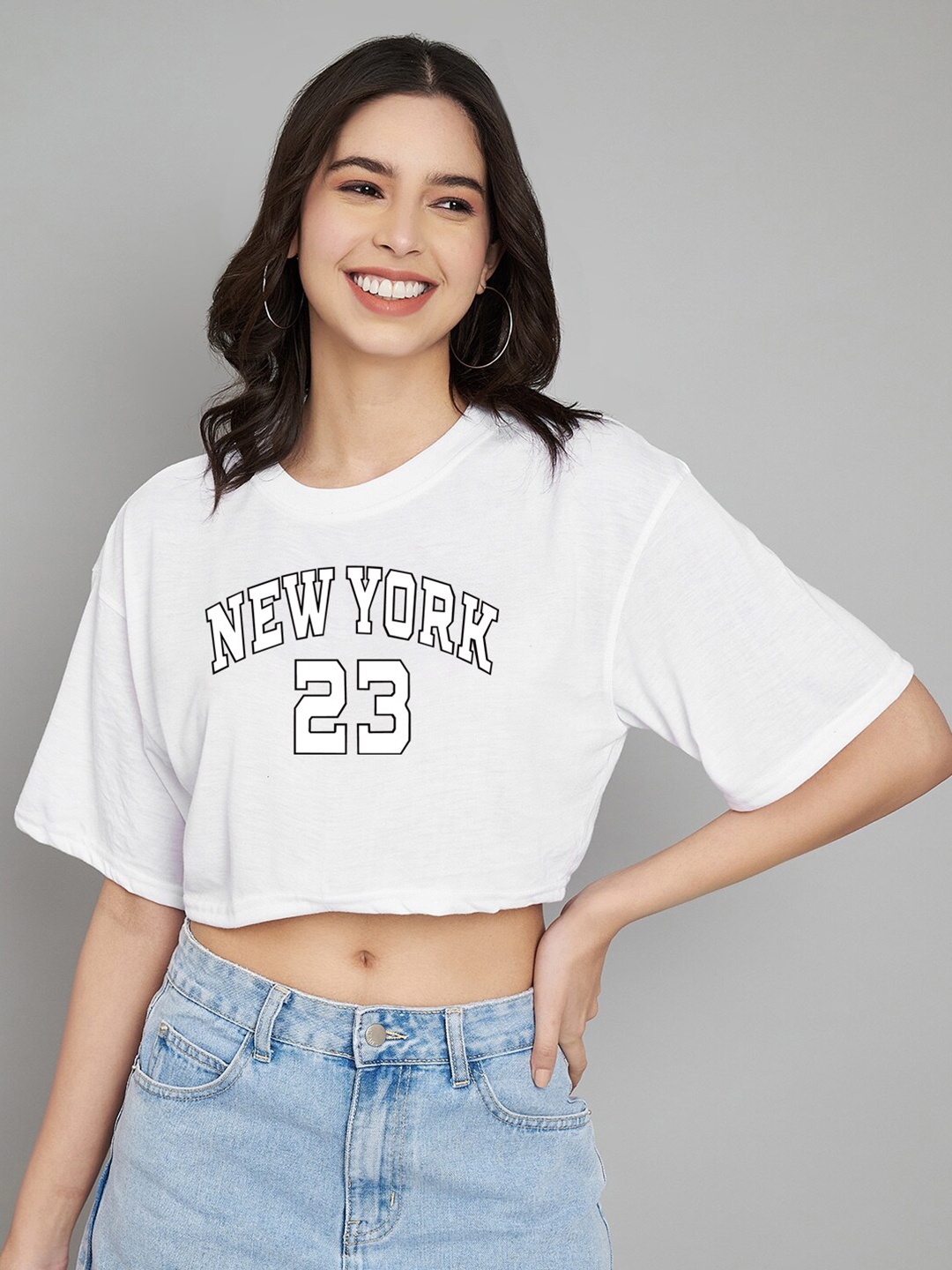 Trend Level Typography Printed Round Neck Drop-Shoulder Sleeves Cotton Crop Boxy T-shirt, White
Trend Level Typography Printed Round Neck Drop-Shoulder Sleeves Cotton Crop Boxy T-shirt, White