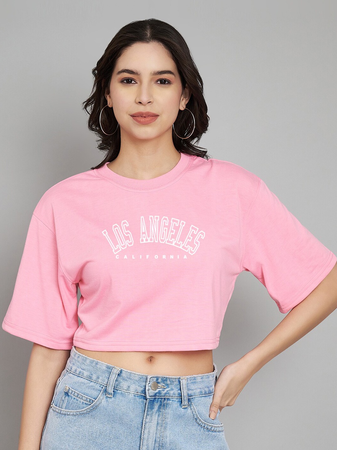 Trend Level Typography Printed Round Neck Drop-Shoulder Sleeves Cotton Crop Boxy T-shirt, Pink
Trend Level Typography Printed Round Neck Drop-Shoulder Sleeves Cotton Crop Boxy T-shirt, Pink