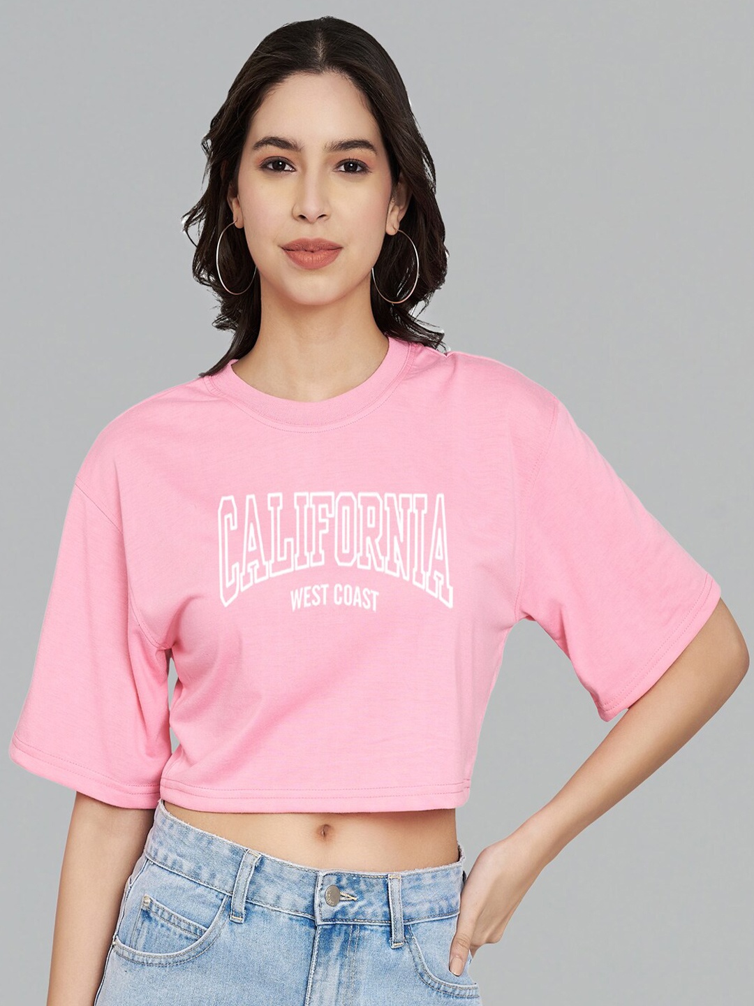 Trend Level Typography Printed Round Neck Drop-Shoulder Sleeves Cotton Crop Boxy T-shirt, Pink
Trend Level Typography Printed Round Neck Drop-Shoulder Sleeves Cotton Crop Boxy T-shirt, Pink