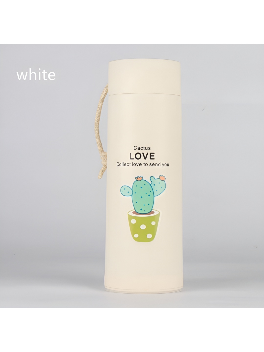 WELOUR White & Green Glass Water Bottle 500 ml